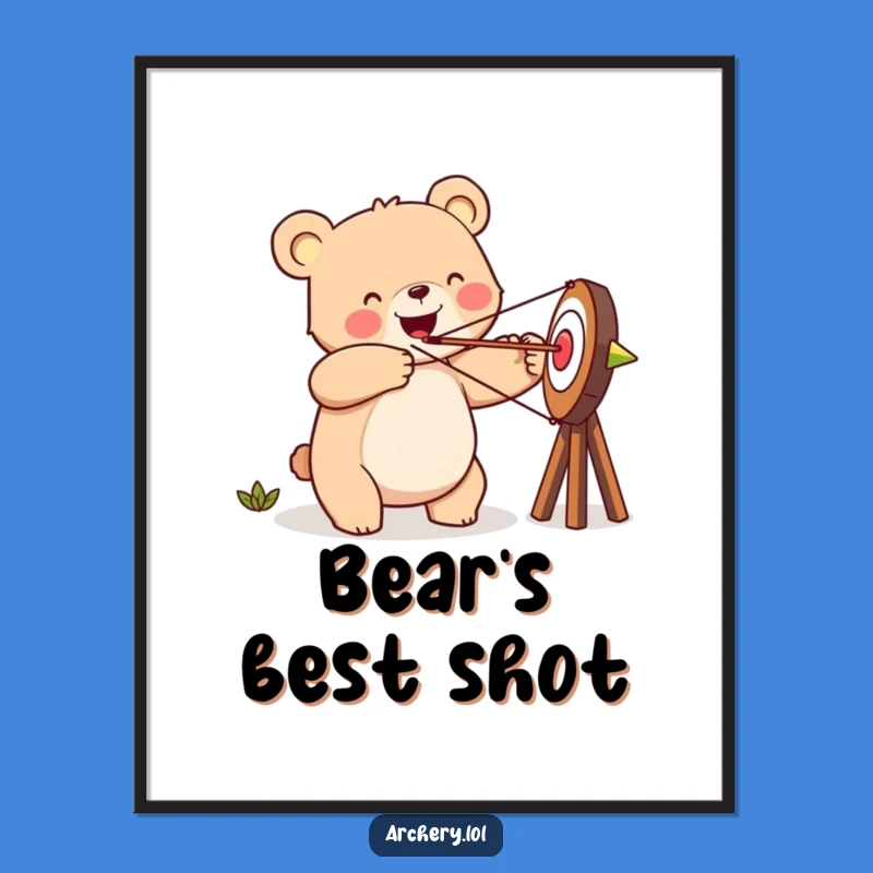 Funny Happy Bear Digital Print - Goal-Oriented Wall Art Gift