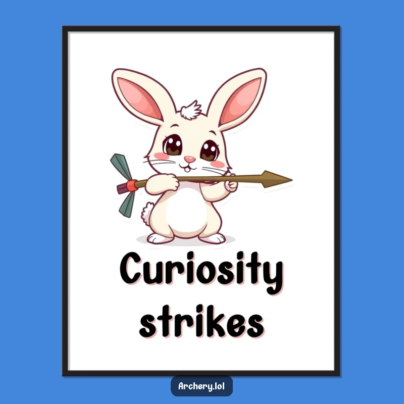 Funny Timid Rabbit Digital Print - Curious Archer Wall Art Gift
