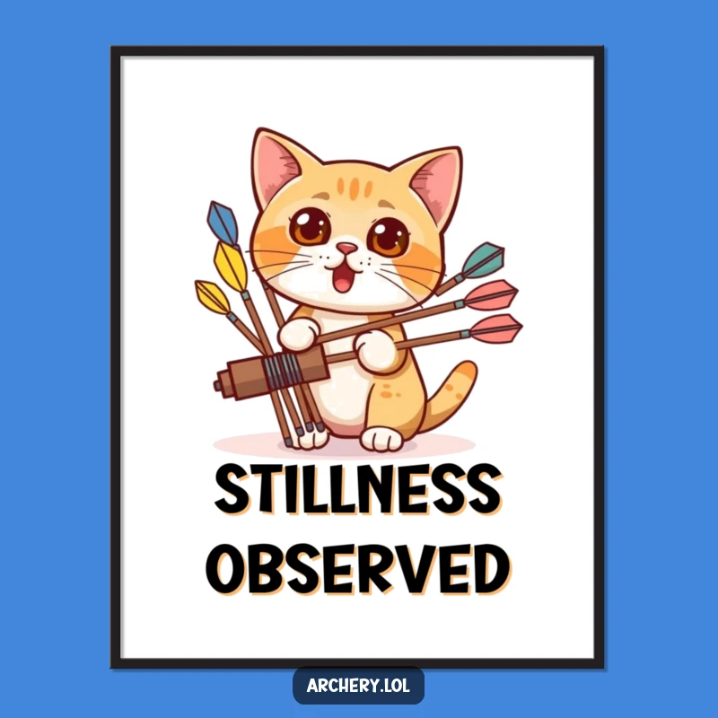 Funny Cat Archer Digital Art: Whimsical Decor - A Unique Funny Gift Idea