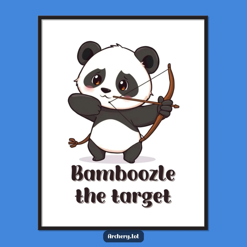 Funny Determined Panda Digital Art Focused Wall Decor Gift