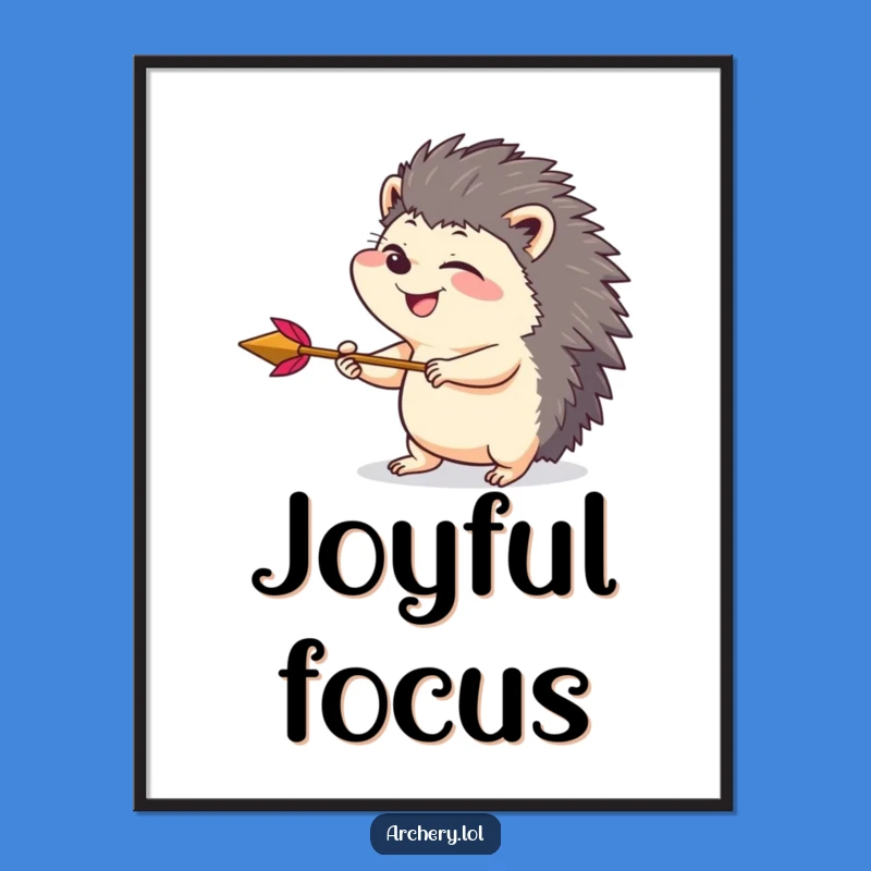 Funny Hedgehog Archer Digital Art: Playful Decor - A Unique Funny Gift Idea