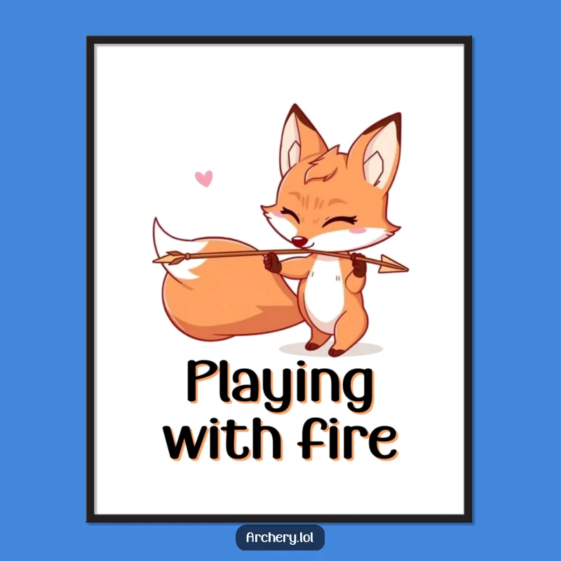 Funny Mischievous Fox Digital Art: Winking Archer, Instant Humorous Download