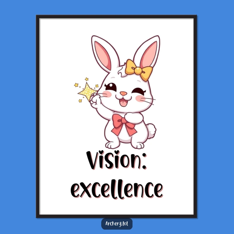 Funny Rabbit Archer Digital Art: Joyful Decor - A Unique Funny Gift Idea