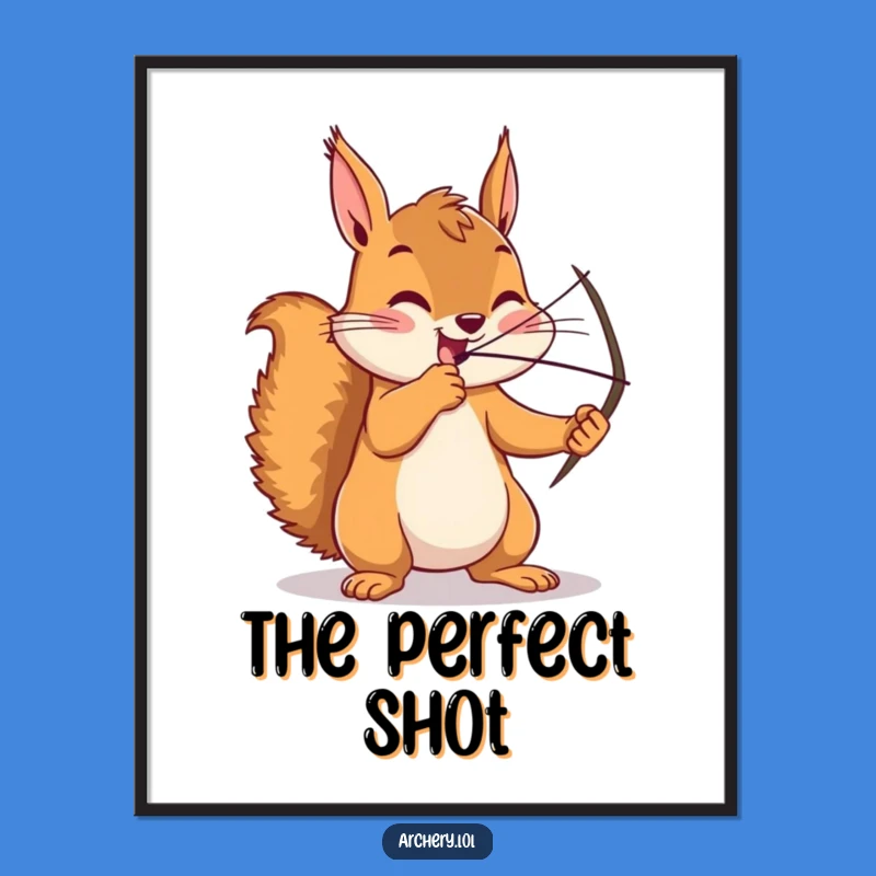 Funny Squirrel Archer Digital Print - Enthusiastic Focus Wall Art Gift