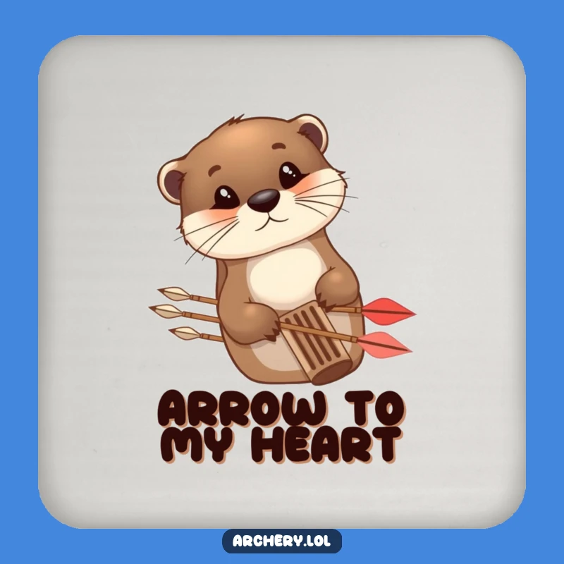 Funny Otter Archer Drink Coasters - Set of Hilarious Gifts for Your Table