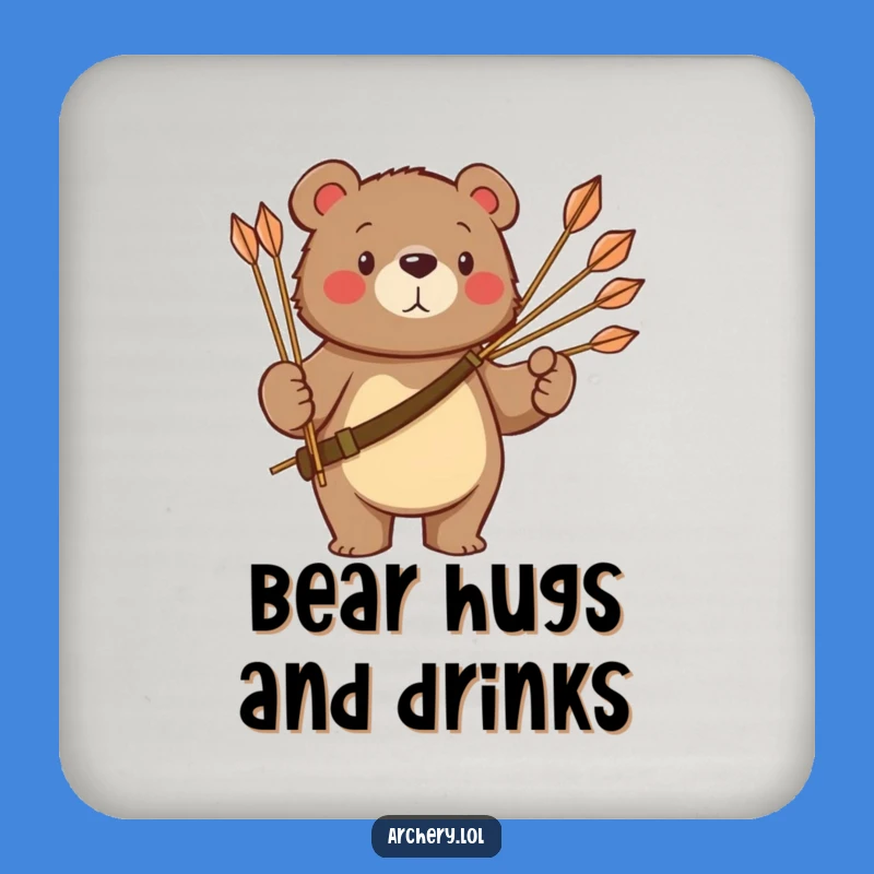 Majestic Bear Archer Coaster: Funny Drink Protector, Perfect Small Gift