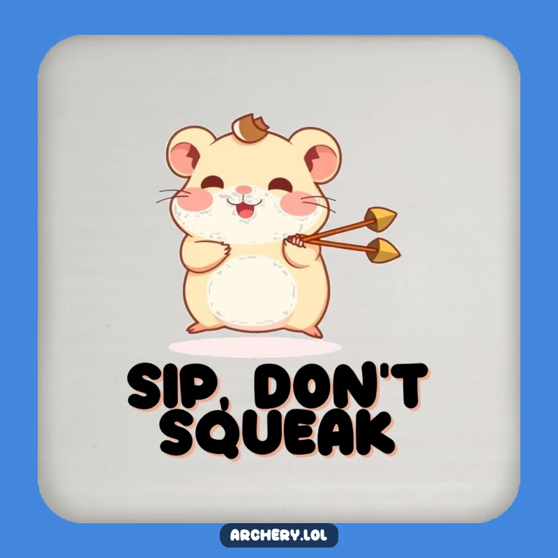 Cute Hamster Archer Coaster: Funny Drink Protector, Perfect Small Gift