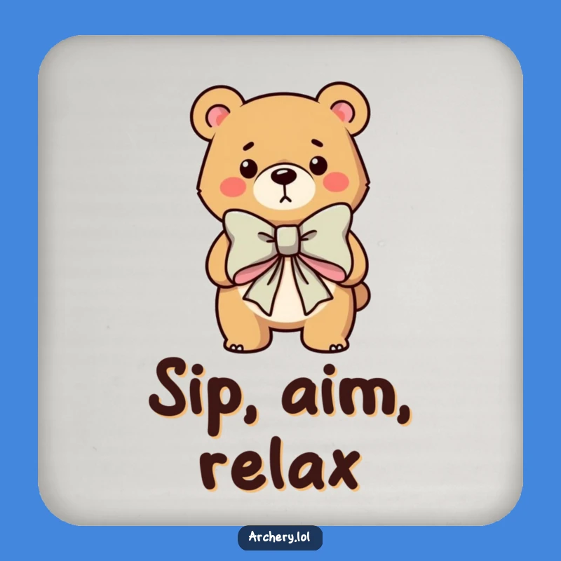 Funny Bear Archer Drink Coaster: Protect Surfaces with Hilarious Aim, Perfect for Any Table