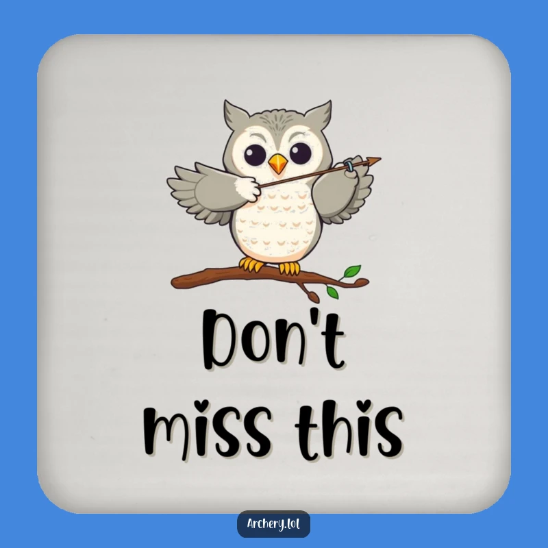 Funny Owl Archer Coaster: Joyful Bird's Aim, Protects Surfaces Gift