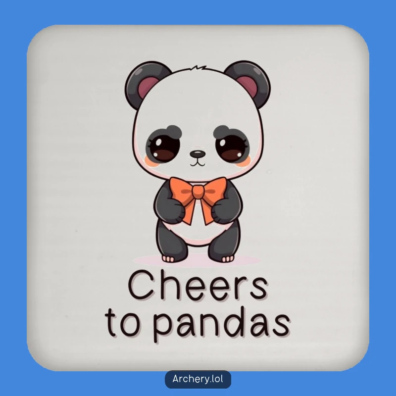 Funny Panda Archer Drink Coasters (Set of 4): Cute Panda Protection, Excellent Funny Gift