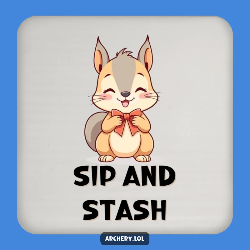 Funny Squirrel Archer Drink Coasters: Playful Squirrel Protection, Ideal Funny Gift Set