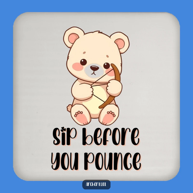 Funny Bear Cub Archer Coaster: Focused Protection, Unique Funny Gift Set