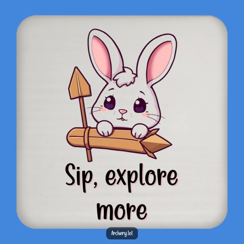 Funny Curious Rabbit Coaster: Excited Bunny, Protect Surfaces with Charm