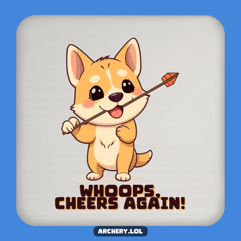 Funny Dog Archer Drink Coaster: Protect Surfaces from Accidental Aim, Hilarious Pet Accessory