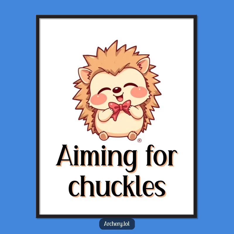 Funny Giggling Hedgehog Poster - Joyful Wall Art for Any Room