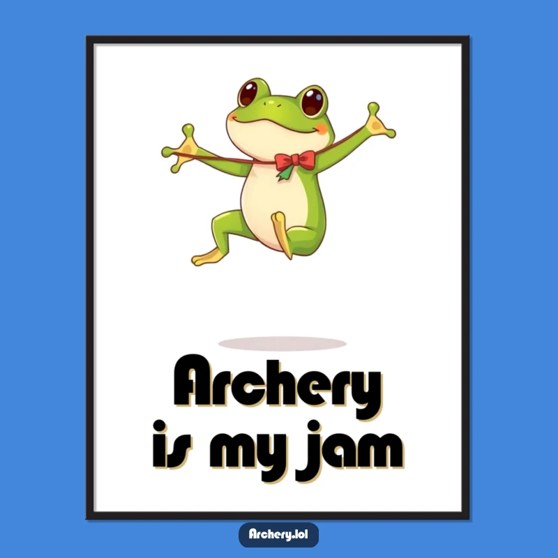 Funny Poster: Bouncing Frog Archer - Whimsical Wall Art Gift