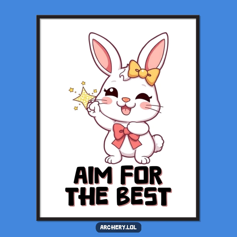 Funny Rabbit Archer Poster: Joyful Wall Art - A Hilarious Funny Gift