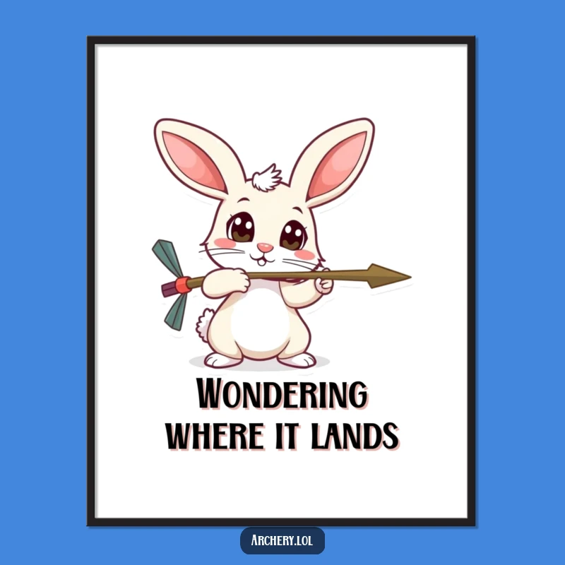 Funny Timid Rabbit Poster - Curious Archer Wall Art Gift for Decor