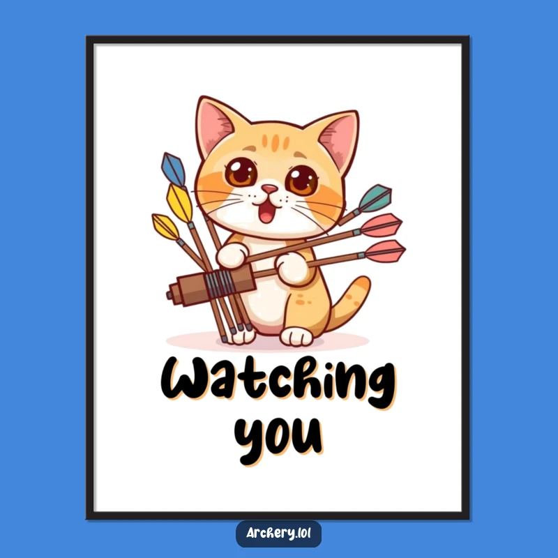 Funny Cat Archer Poster: Playful Art - A Purrfectly Funny Gift