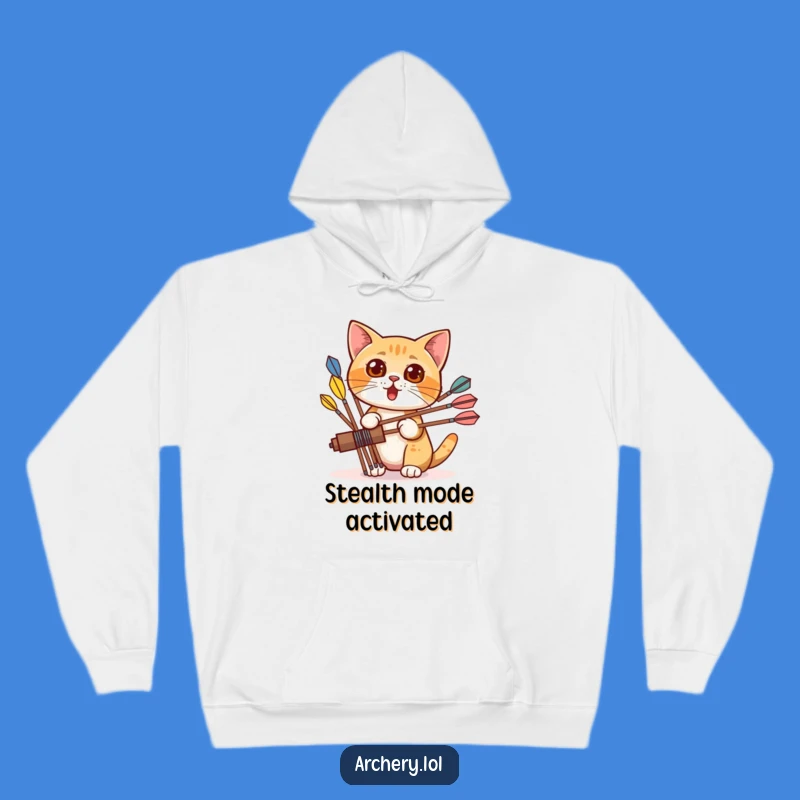 Funny Cat Archer Hoodie: Cozy and Curious - Your Next Funny Gift