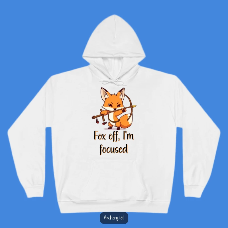 Funny Fox Archer Hoodie: Cozy and Focused Fox Archery, Ultimate Funny Gift for Chilly Days
