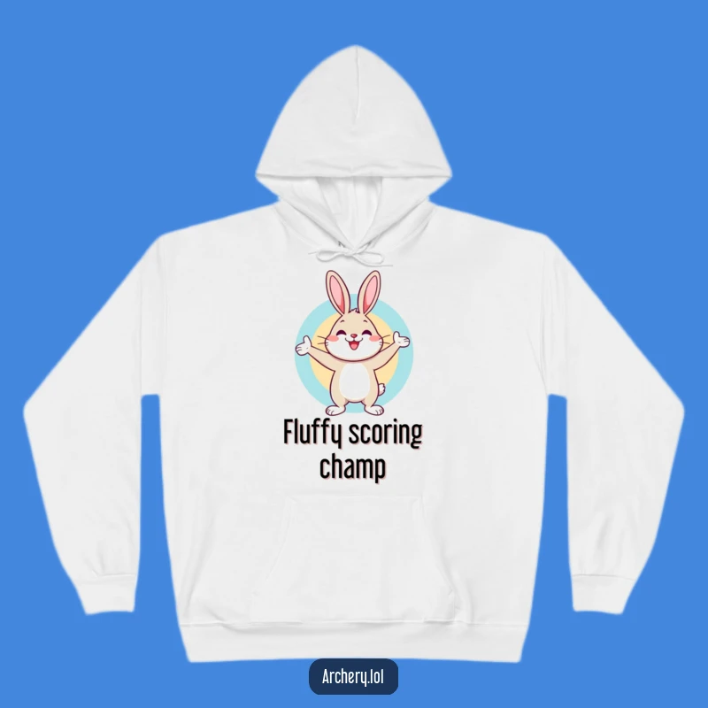 Funny Rabbit Archer Hoodie: Cozy Celebration of Bullseye Success, Hilarious Treat