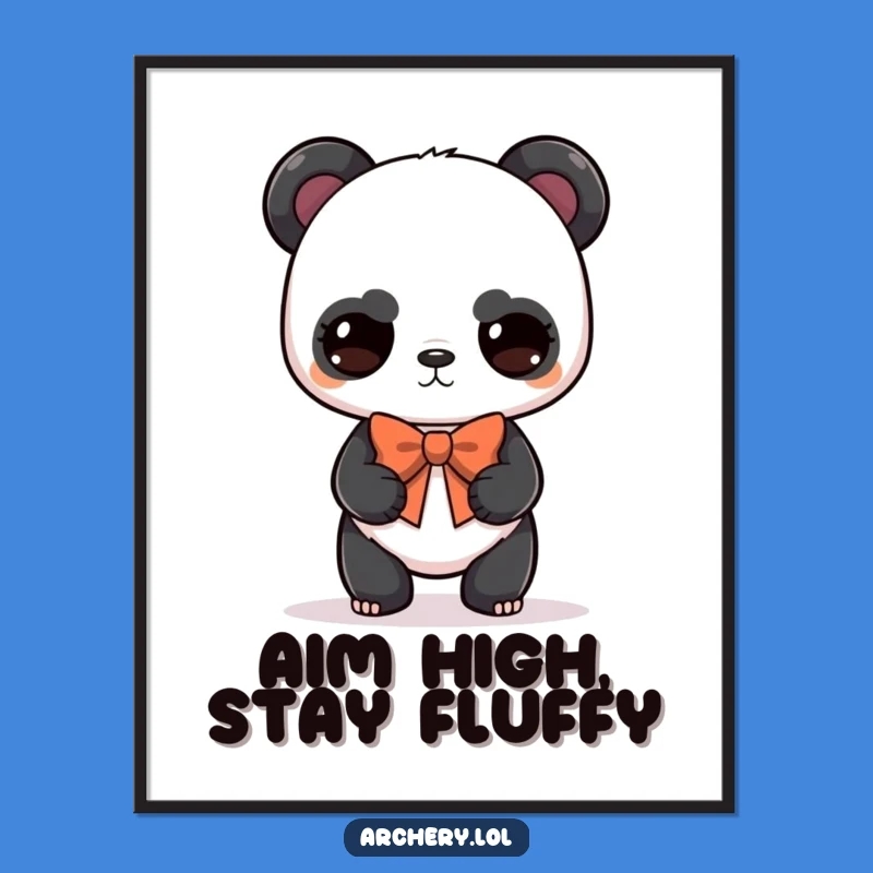 Funny Free Printable Wall Art Panda Archer Cute Balanced Bow Art
