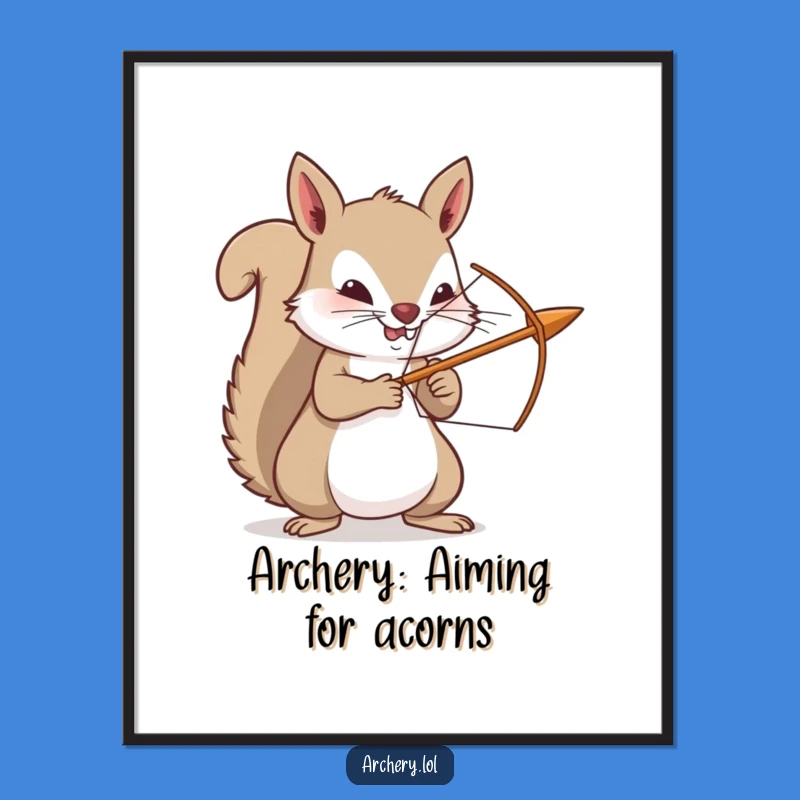 Free Printable Wall Art: Determined Squirrel Archer - Funny Downloadable Decor for Your Den!