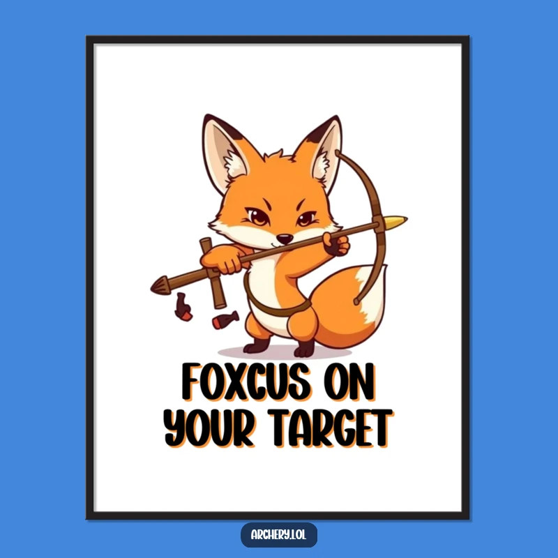 Free Printable Wall Art: Determined Fox Archer, Focused on Style!