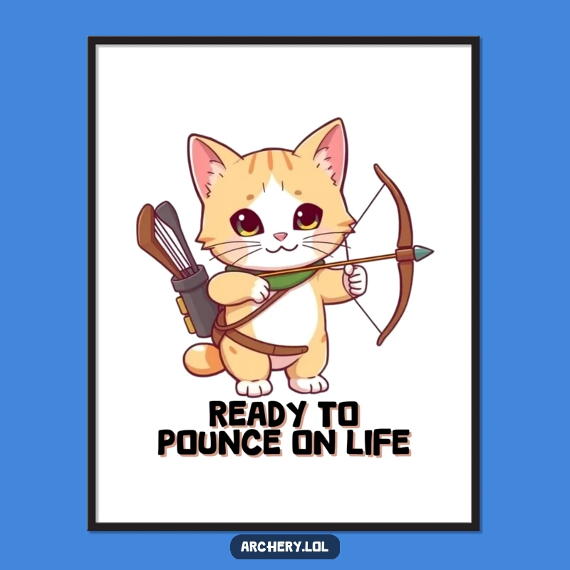 Free Printable Cat Archer Wall Art - Funny Downloadable Decor for Cat Lovers
