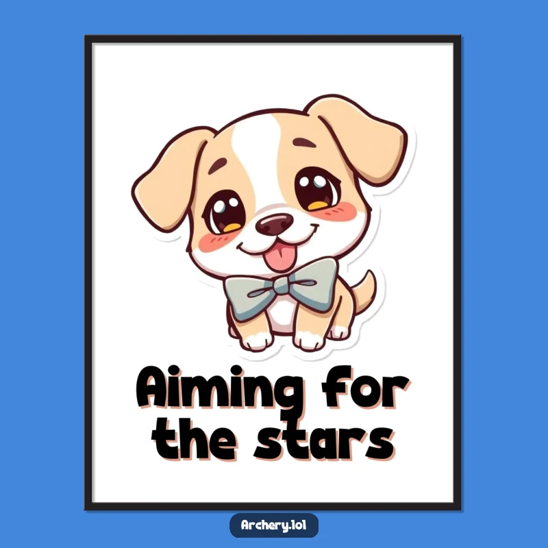 Free Printable Funny Dog Wall Art: Cheerful Archer Pup, Downloadable Art Gift!