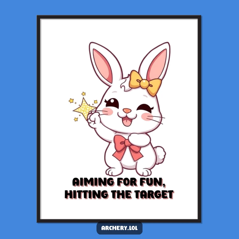 Free Printable Wall Art: Funny Rabbit Archer - Hilarious Downloadable Art for Home Decor