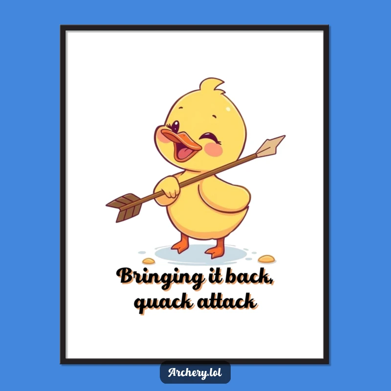 Funny Free Printable Wall Art: Giggling Duckling Archer, Humorous Downloadable Animal Art