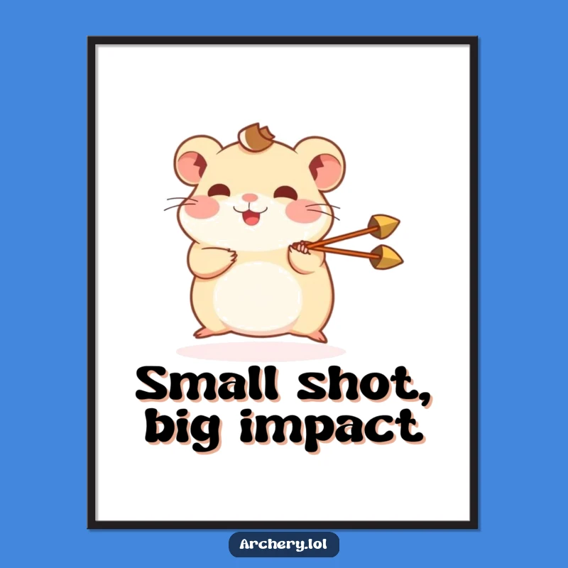 Funny Free Printable Wall Art: Happy Hamster Archer, Quirky Downloadable Animal Art