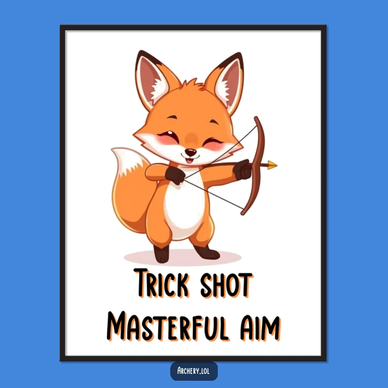 Funny Free Printable Wall Art: Playful Fox Archer, Whimsical Downloadable Decor