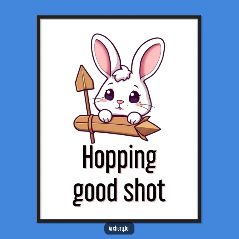 Free Printable Funny Rabbit Wall Art: Excited Archer, Downloadable Art Gift!