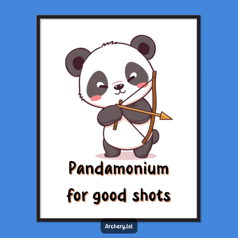 Free Printable Wall Art: Silly Panda Archer, Aiming for Laughs!