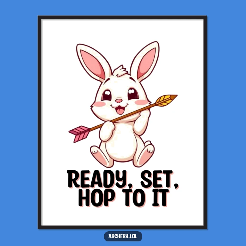 Free Printable Wall Art: Cheerful Bunny Archer - Funny Downloadable Art for Your Space