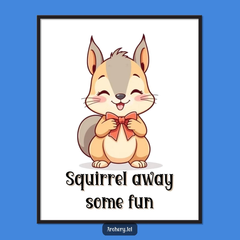 Free Printable Wall Art: Playful Squirrel Archer, Grinning with Charm!