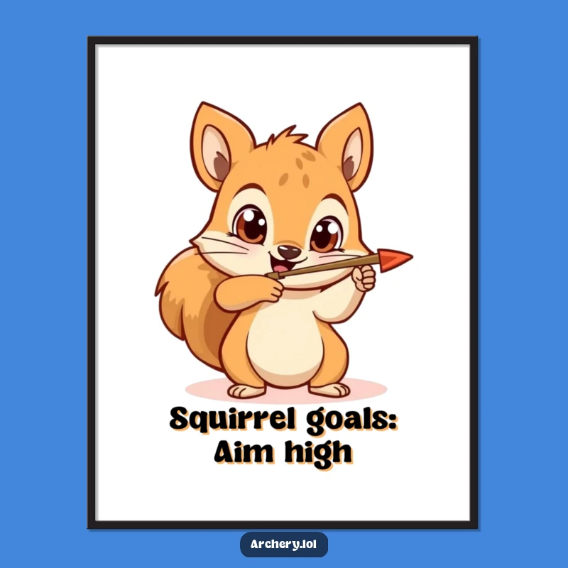 Free Printable Wall Art: Determined Squirrel Archer Aims for Fun