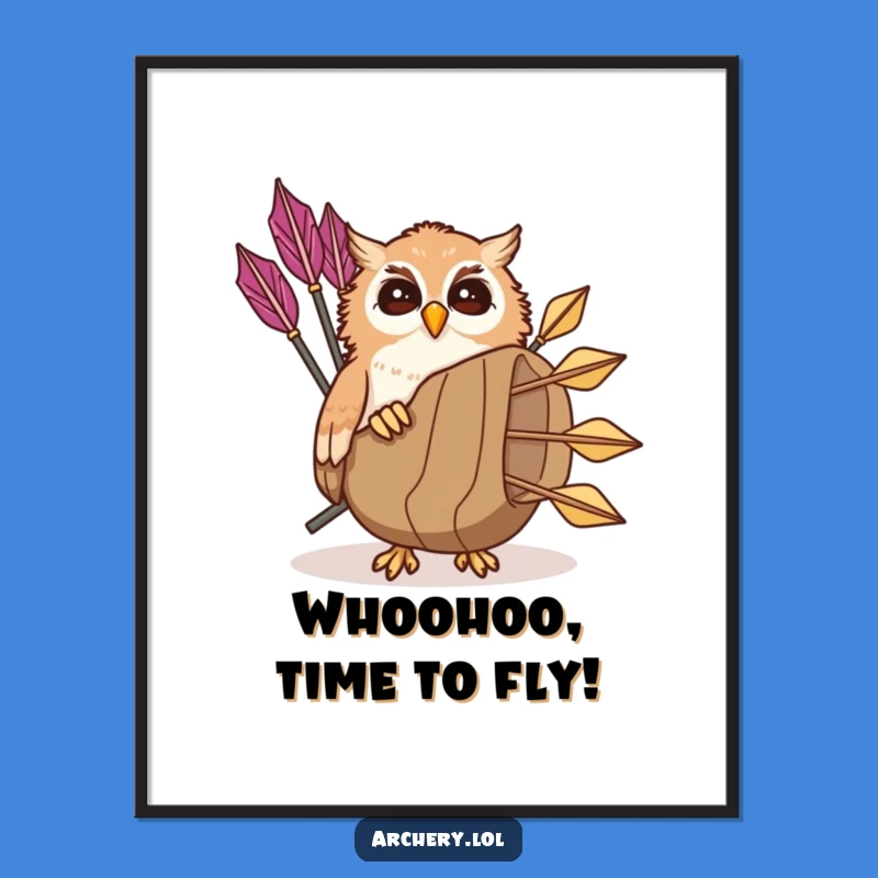 Funny Free Printable Wall Art Giggling Owl Quiver Arrows Art
