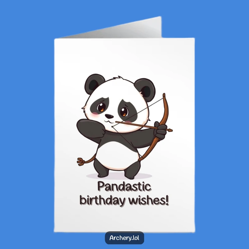 Free Printable Birthday Card: Focused Panda Bow Draw, Determined Downloadable Humorous Gift