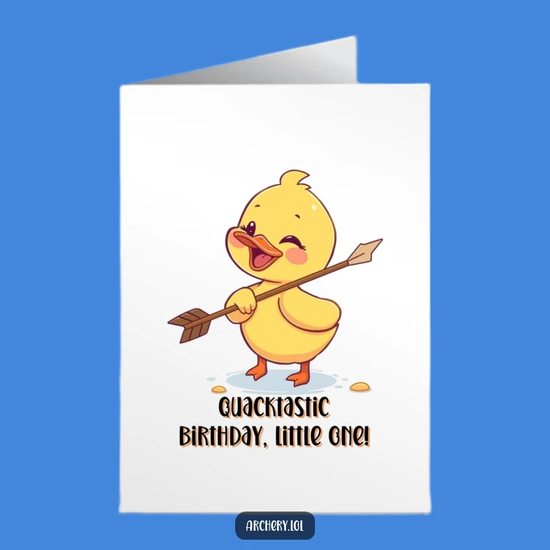 Free Printable Birthday Card: Giggling Duckling Archer, Hilarious Downloadable Gift for Fun Times
