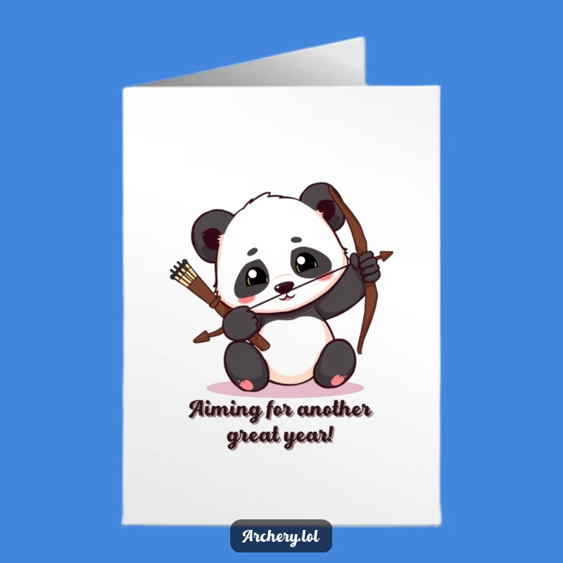Free Printable Panda Birthday Card: Focused Archer Design for a Hilarious Celebration