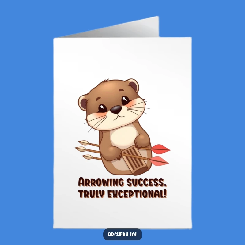 Free Printable Otter Congrats Card: Humorous Archery Animal Congratulations Downloadable