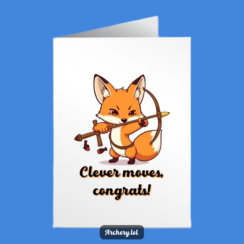 Free Printable Congrats Card: Fox Archer Hits the Bullseye of Achievement!