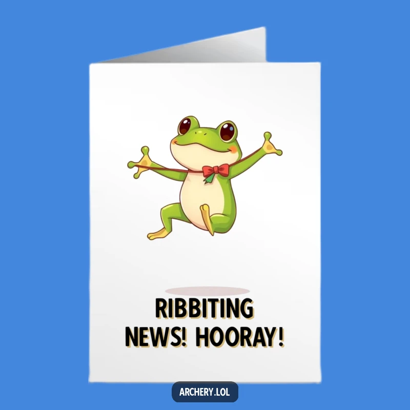 Free Printable Congrats Card: Joyful Frog Leaping to Celebrate Achievements