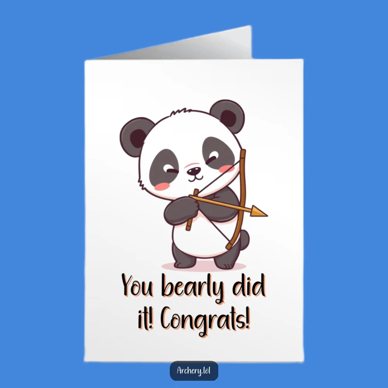 Free Printable Congrats Card: Silly Panda's Clumsy Aim for Your Success!