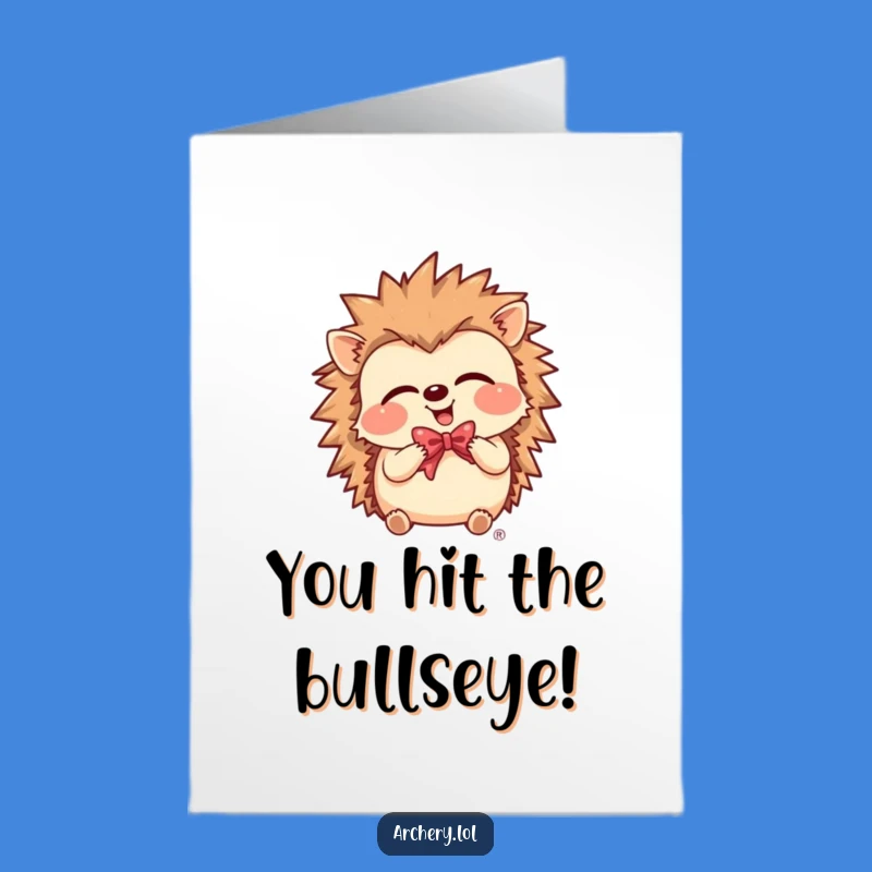 Free Printable Hedgehog Congrats Card: Giggling Archer Animal Congratulations Downloadable