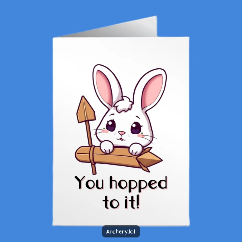 Free Printable Funny Rabbit Congratulations Card: Excited Archer, Perfect DIY Gift!